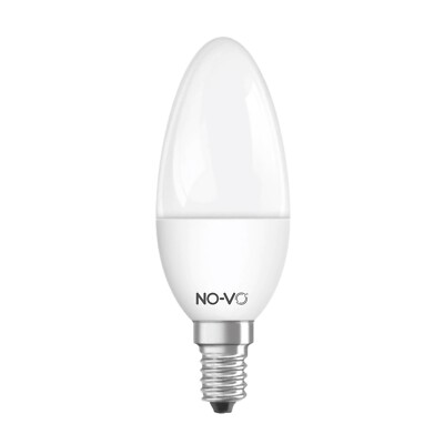LED Lamp with E14 Base, Cool White 6500K, Candle Shape, 7W