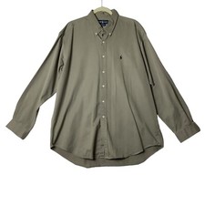 Ralph Lauren Blake Men's Button Down Shirt Men XL Brown Cotton Long Sleeve