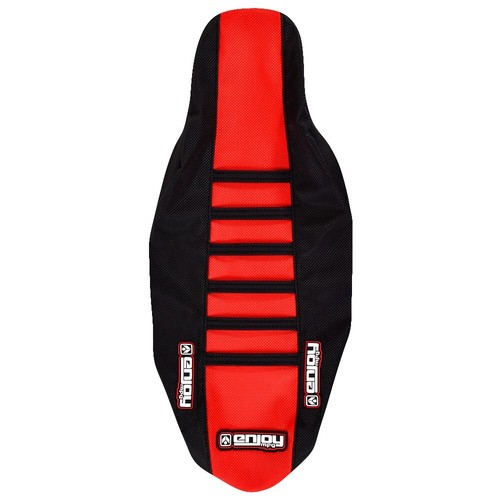 2021-2024 Honda CRF 450 Seat Cover By Enjoy MFG BLACK RED BLACK RIBS #233 - Picture 2 of 5