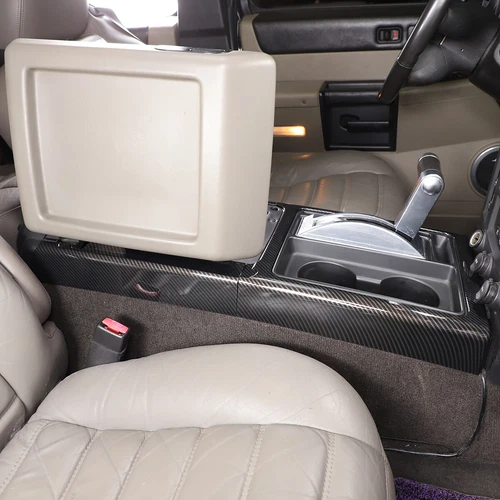 ABS Carbon Fiber Interior Center Console Trim Cover Set Fits Hummer H2 2003-2007 - Picture 22 of 30