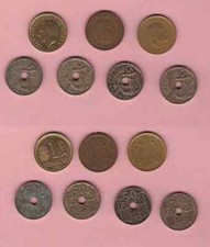 BU27 Kursmünzen SPANIEN 1949 - 1980 Sieben Stück