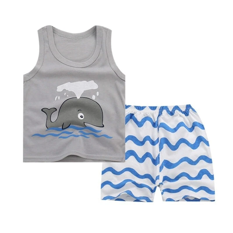 Kids Summer Cute Cartoon 2PCS Sleeveless Top Shorts Pants Set Clothes Children
Opens in a new window