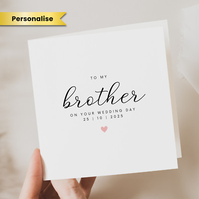 Personalisierte Karte Mein Bruder Am Hochzeitstag Bruder Onkel Papa Ihn