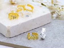 925 sterling silver ring 18k gold adjustable chunky statement stacking Unique