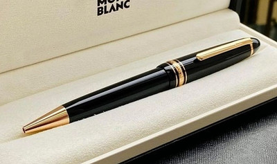 Montblanc Meisterstück 164R Ballpoint Pen Black Resin Gold Trim New In Box