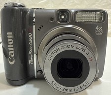 Canon PowerShot A590 IS 8.0MP Digital Camera Grey Tested Excellent Condition