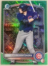 2025 Bowman Draft Josiah Hartshorn Green Chrome Mojo Refractor # /99 