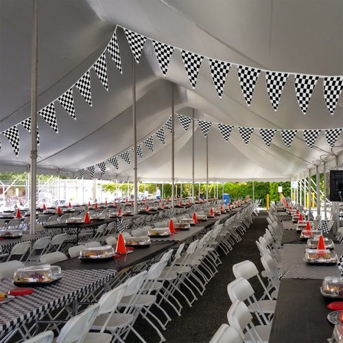 Checkered Flags Black and White 100’ FT Pennant Racing Banner | NASCAR Theme ... - Picture 4 of 6