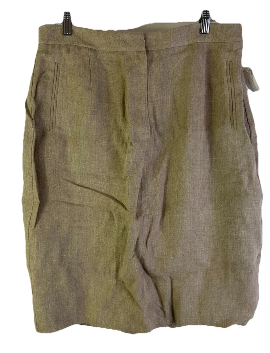 Deadstock Vintage 90s Womens 16 Linen Pencil Straight Skirt Modest Minimalist