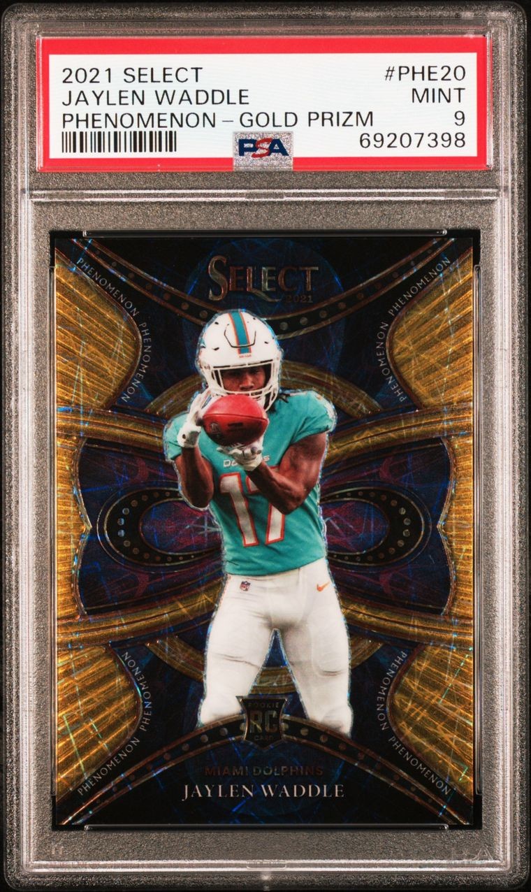 2021 Select Jaylen Waddle Phenomenon Gold Prizm /10 PSA 9 RC 🔥