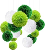 Pompoms Deko Set 24Er GrüN Seidenpapier FüR Hochzeit Geburtstag Party