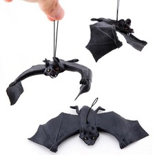 5pcs Soft Rubber Halloween Bat Toys with Elastic Strap for Party Decor
