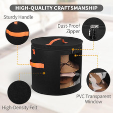 Oversized Hat Storage Box for Women Men 19" D X 17" H Cowboy Hat Boxes with...