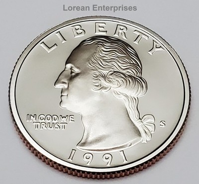 1991 S Washington Quarter  CLAD  PROOF 