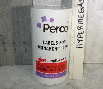 Perco White Pricing Labels for Monarch 1115 Price Gun 10 Rolls 1 Sleeve 15,000