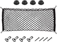 Car Rear Cargo Net, Adjustable Elastic Storage Organizer 35.4x15.8, Black
