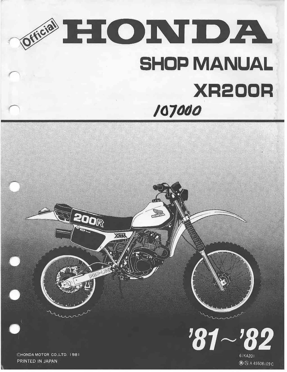 Honda Motorcycle Manuals and Literature XR200R Repair for sale | eBay