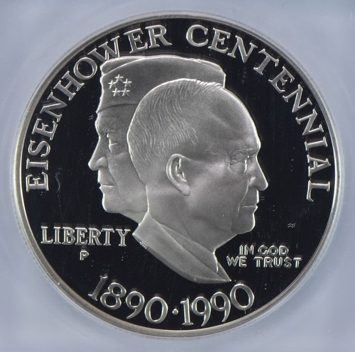 1990-P Eisenhower Commemorative Dollar PR70 DCAM ICG *3802 - Picture 3 of 5