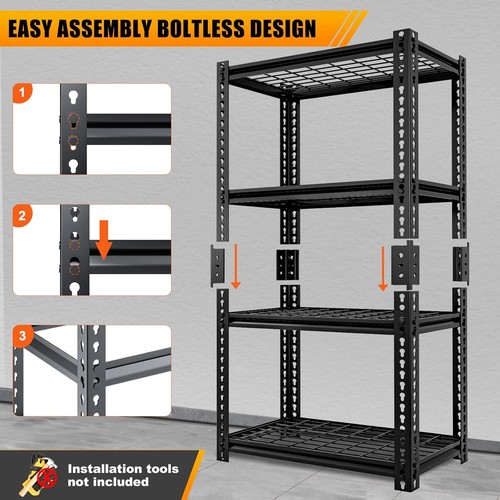 Estantes de almacenamiento SLSY de alta resistencia 31" Wx16" Dx63" H unidad de estantería de alambre de garaje 1600 lb - Imagen 7 de 43
