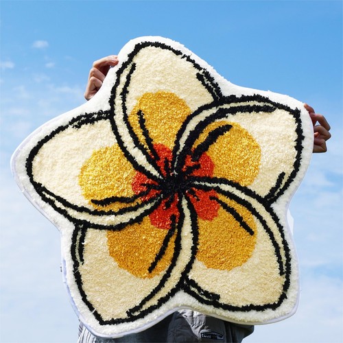 PoemTree Flower Bath Mat Non Slip Bathroom Rug, Absorbent Round Yellow Floral...