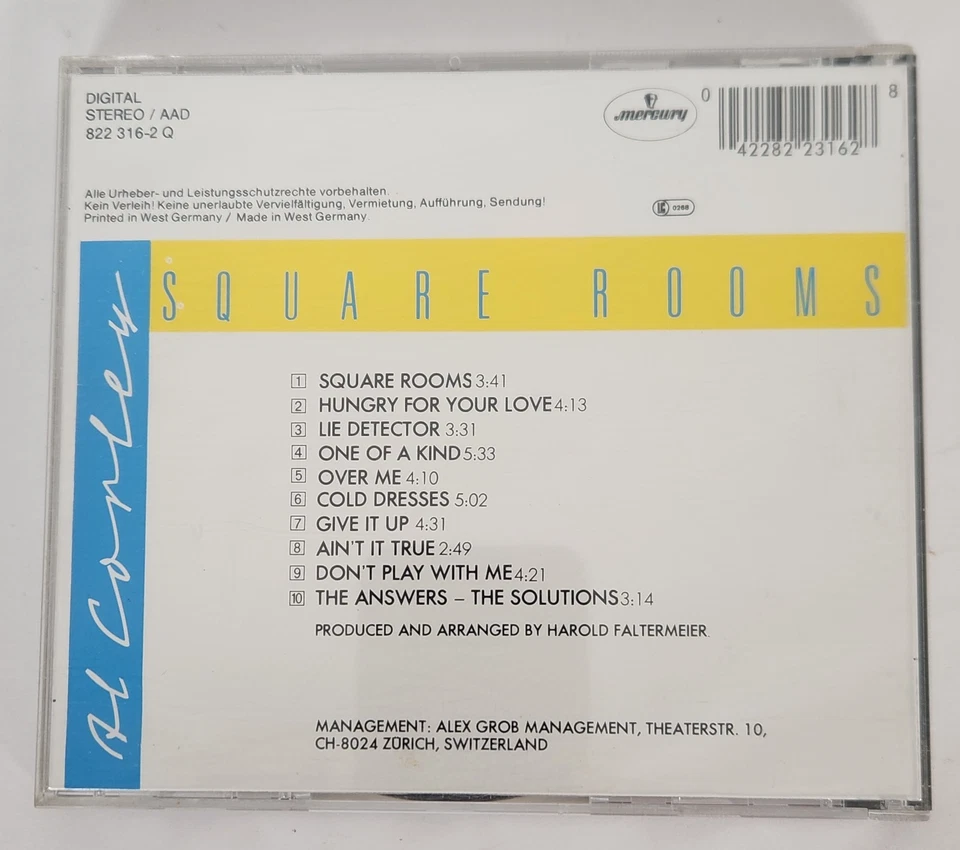 Al Corley Square Rooms CD 1984 Mercury Atomic Made in Germany Harold Faltermeier Foto 3 de 4