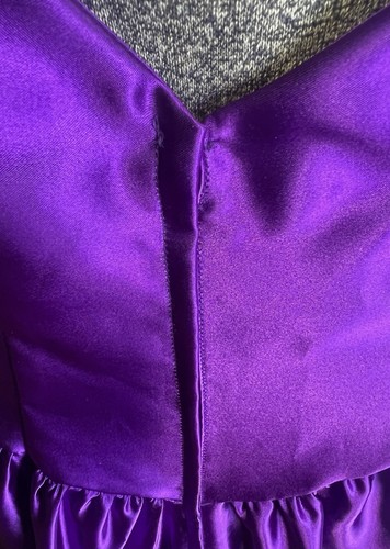 VTG Alfred Angelo DreamMaker 80s Princess Purple Satin Prom Party Dress Sz 13/14 - Picture 6 of 17