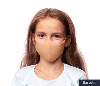 Soft Stretch Reusable Children's Face Masks, Pack of 3, Sand Color