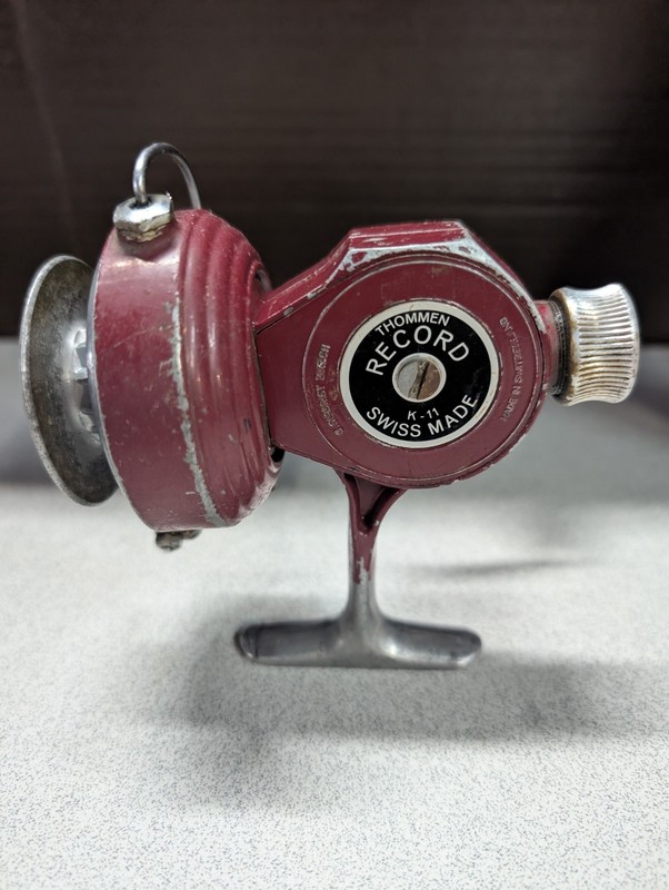 Vintage Thommen Record K-11 Swiss Made Fishing Reel. Left Hand Operation.