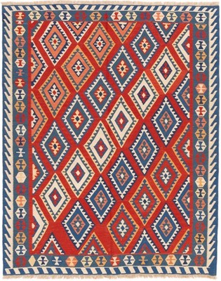 Kelim Kashkouli Teppich 159x195 cm handgewebt Wolle Persien Unikat Neu