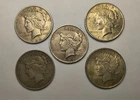 (5)  $1 Peace Silver Dollars Fine+ F+