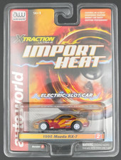 Auto World Import Heat 1995 Mazda RX-7 Gold/Red HO Scale Slot Car New
