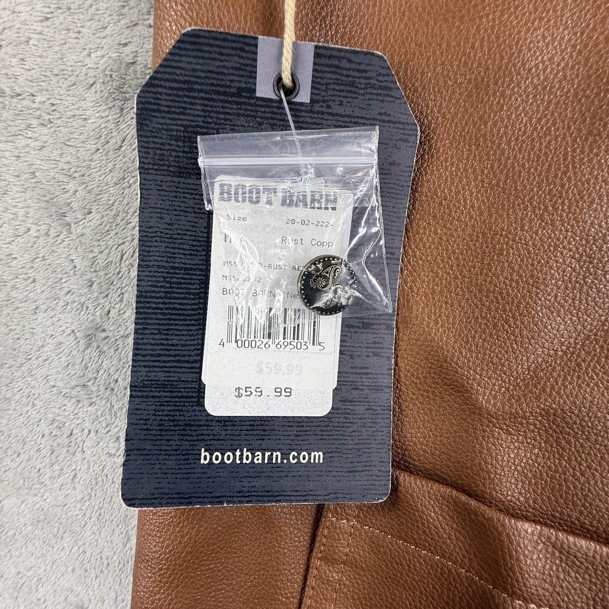 シャツ Moon Shine Spirit Vest Men Medium Brown Faux Leather Western