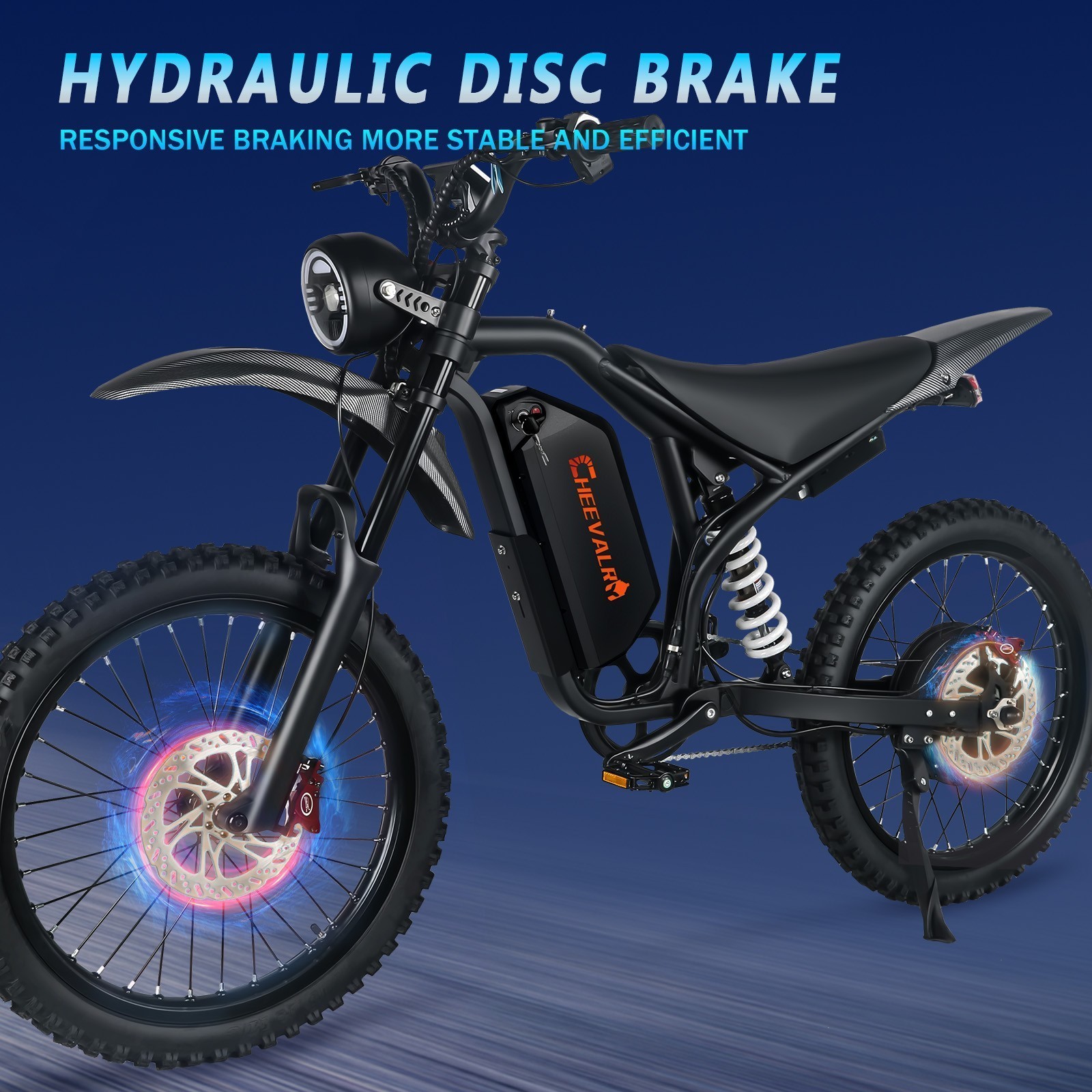 6000W Electric Dirt Bike E-Motorcycles 60V 32Ah 20" E-MoutainBike w/NFC 45MPH US