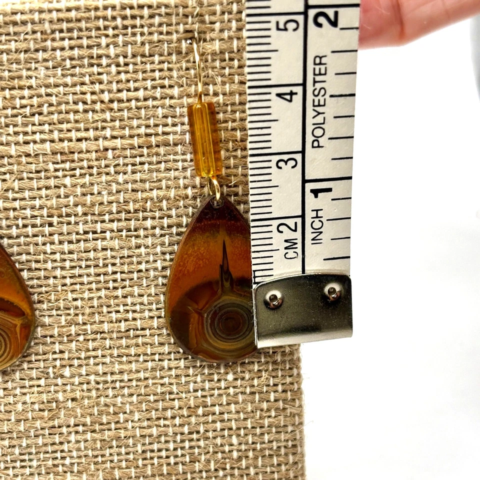 Pendientes colgantes vintage de cobre pintados con llama años 70 Foto 4 de 4