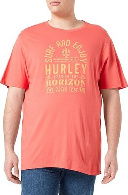 Hurley Herren Eyes ON The Horizon PRM Tee SS T-Shirt Kurzarmshirt, Track Rot, S