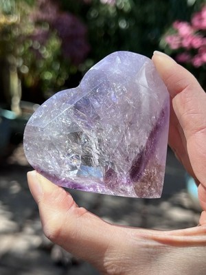 Amethyst Phantom Kristall Herz Regenbogen AAA+ Ruhe / Intuition 195g 4