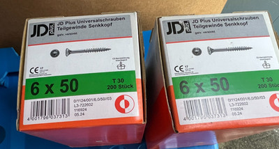 2 Pakete Dresselhaus JDPlus Holzschrauben 6x50mm (2x200St)  seko T30 /Cont2Pal6a