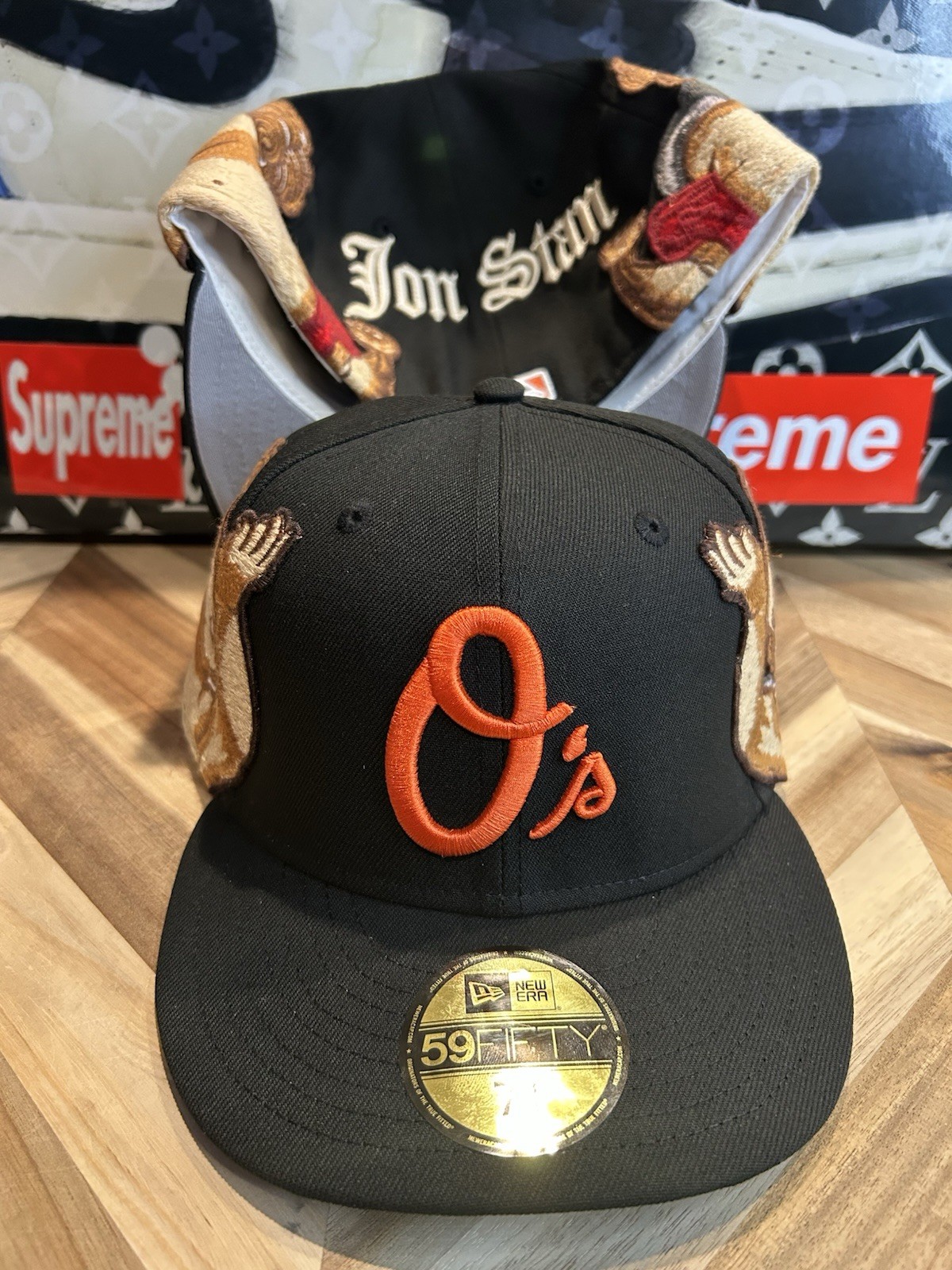 Authentic New Era Jon Stan NYC Baltimore Orioles Angels Fitted 7 3/8 Rare Grail