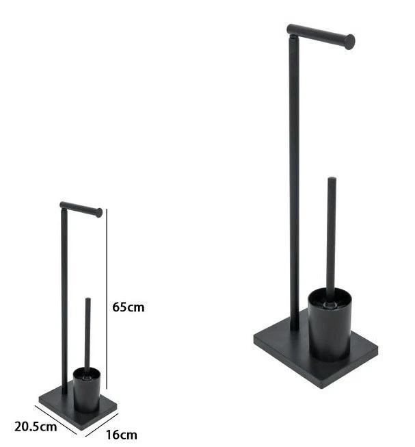 Porta carta igienica a parete con ripiani e gancio per asciugamani, porta carta igienica in acciaio inox (nero) | Leroy Merlin
