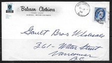 Canada - McBride, BC 1956 "Balcaen Clothiers" Advertising Cover