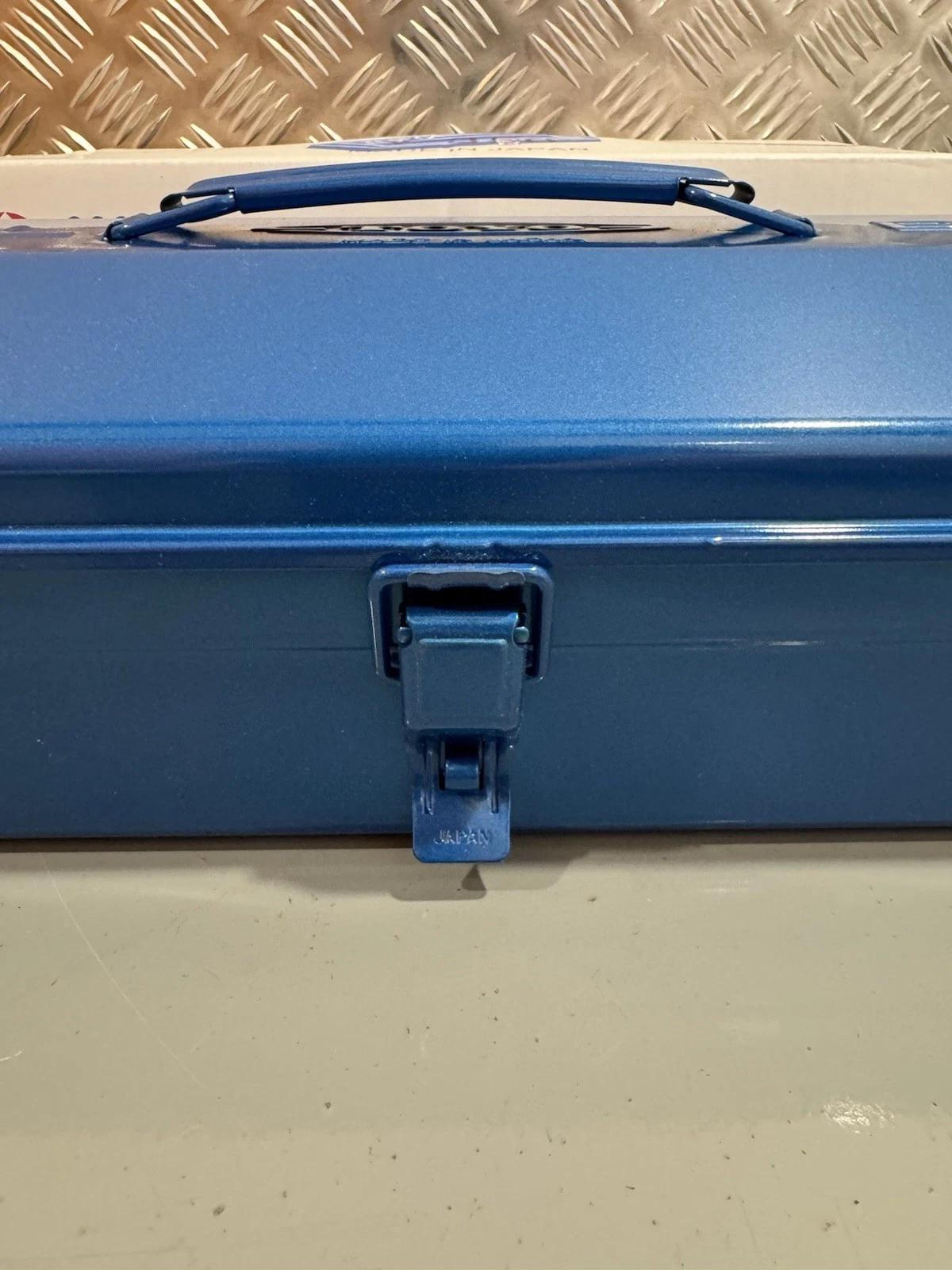 TOYO STEEL Y-350 Trunk Shaped Tool Box Blue Pressed Steel Brand New 5