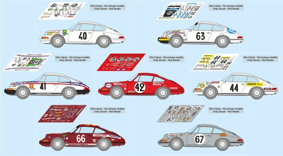 STICKERS LE MANS Stickers Porsche 911 S Le Mans 1969 1:32 1:43 1:24 1:18 Stickers fente 911S