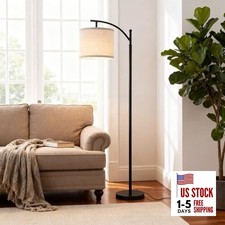 Arc Floor Lamp with 3 Color Temperatures, 9W LED Remote-Controlled Light, Tall 