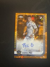 2025 Topps Chrome MLS Gabriel Pec Chrome Auto Orange Refractor #/25 LA Galaxy