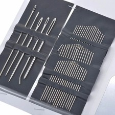 55pcs Stainless Steel Big Eye Sewing Needles Set Embroidery Needlework