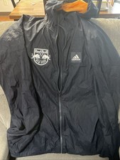 Navy Blue Redbull Adidas Hooded Wind Breaker Jacket Size Medium Excellent Cond