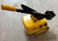 Tonka Pressed Steel "Steam Shovel"; yellow, great label and color, needs a tred