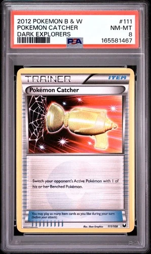 Pokemon Pokemon Catcher Dark Explorers Holo Secret Rare 111/108 PSA 8