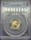 1956 ROOSEVELT DIME PCGS MS 66 SUPERB TONED GEM FROM A UNITED STATES MINT SET