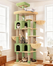 82in XL Cactus Cat Tree Tower Heavy Duty w Condos Perches Baskets Indoor Cats 